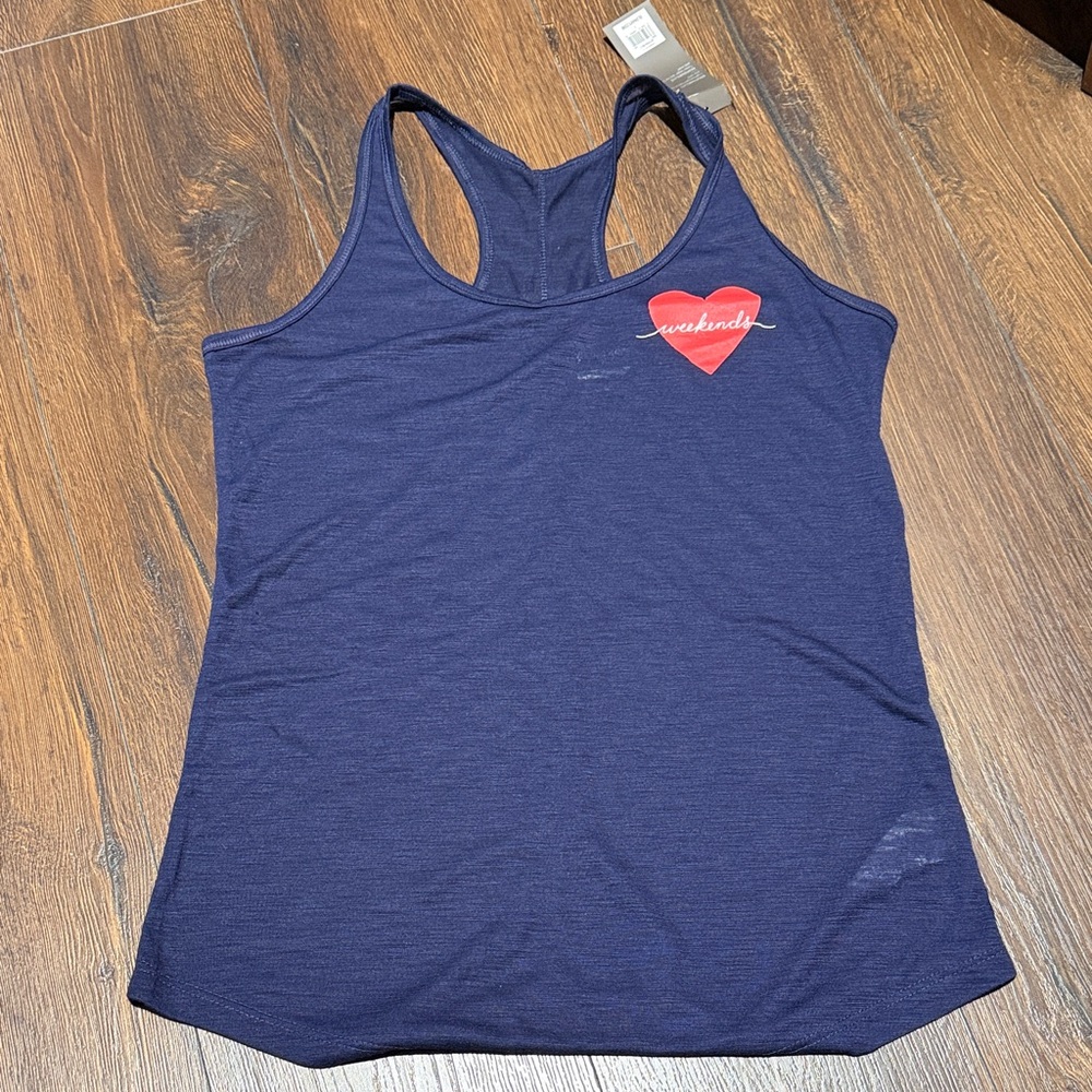 NWT Old Navy Navy Tank Top with Red Heart Small S